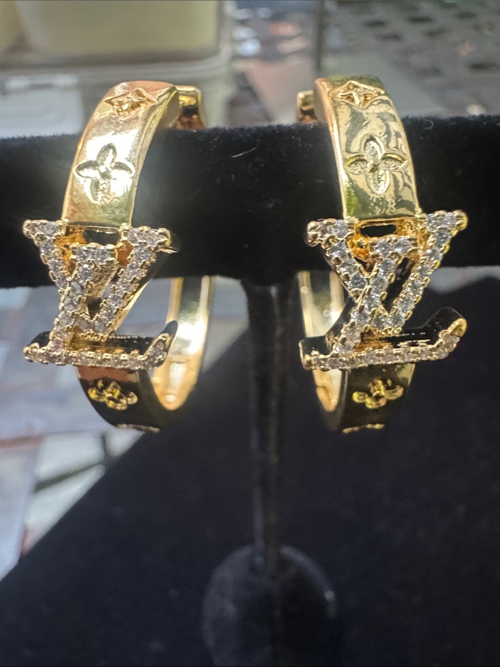 Gold Logo Hoop Earrings -